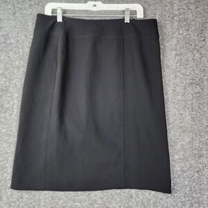 Jones Studio Separates Pencil Skirt Womens 12 Black Knee Length‎ Side Zip Office